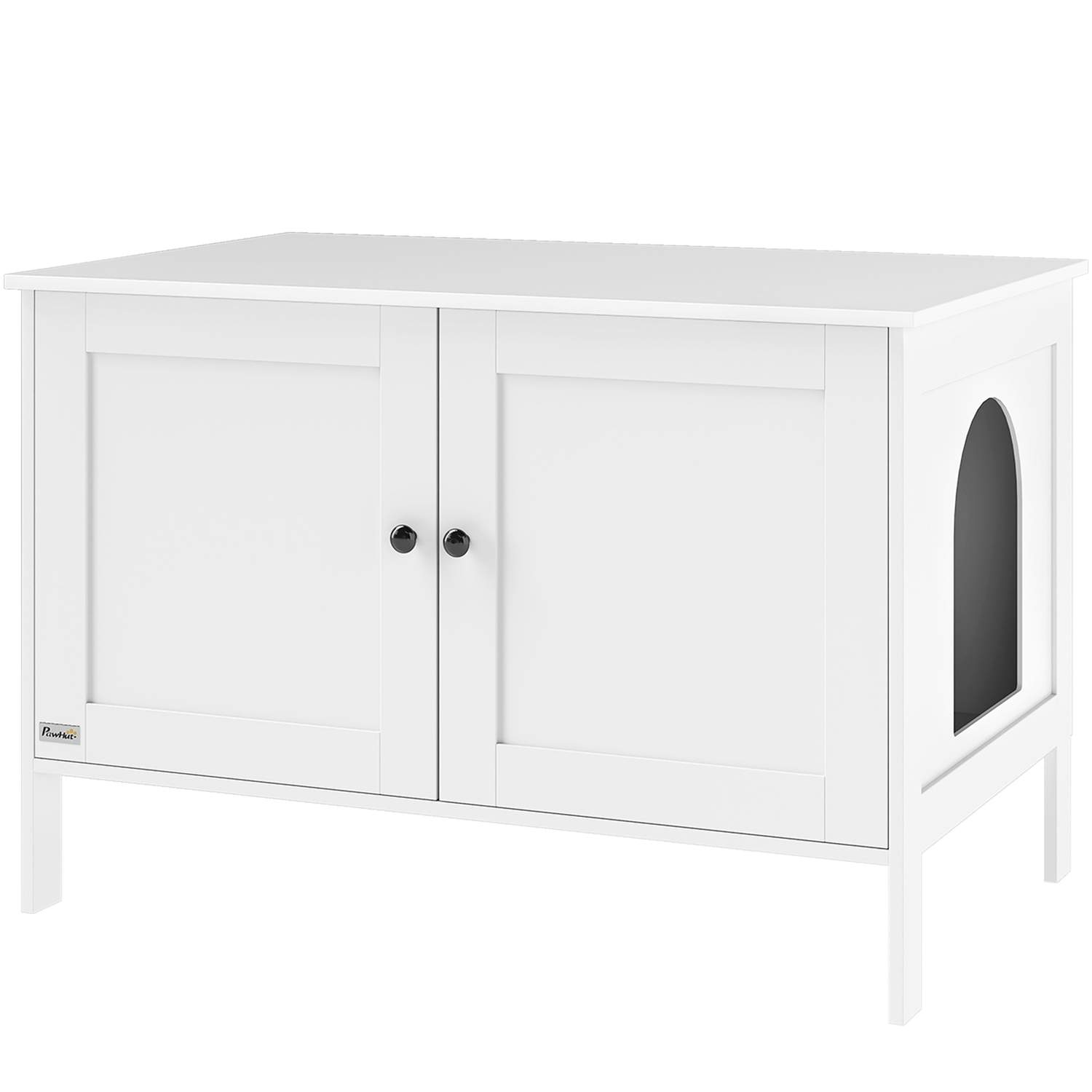 Kattebakke Skab Kattehus med dørskillevæg Kattebakke til store katte 80 x 51 x 54 cm Hvid