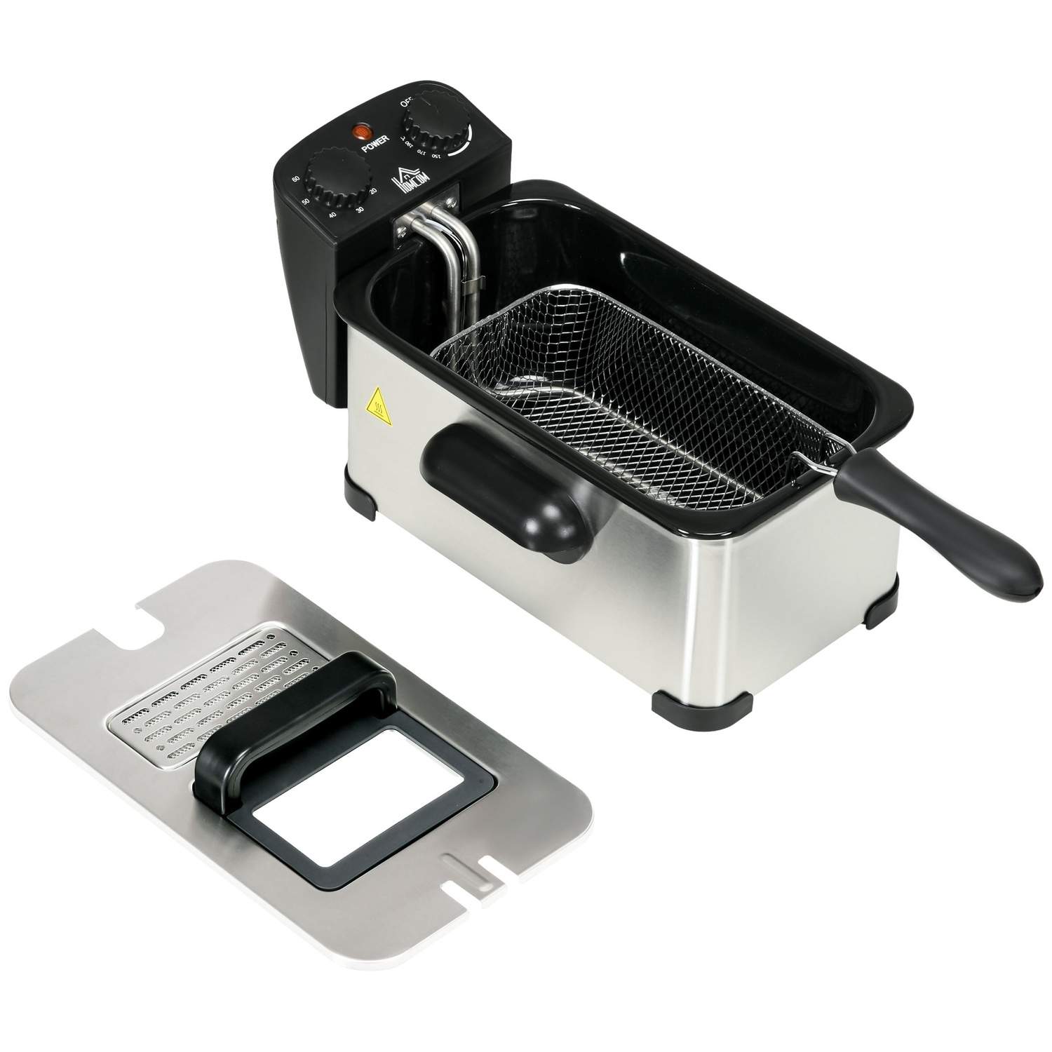 Frituregryde, 3 liter, 2.000W effekt, gennemsigtigt låg, køligt håndtag, sort