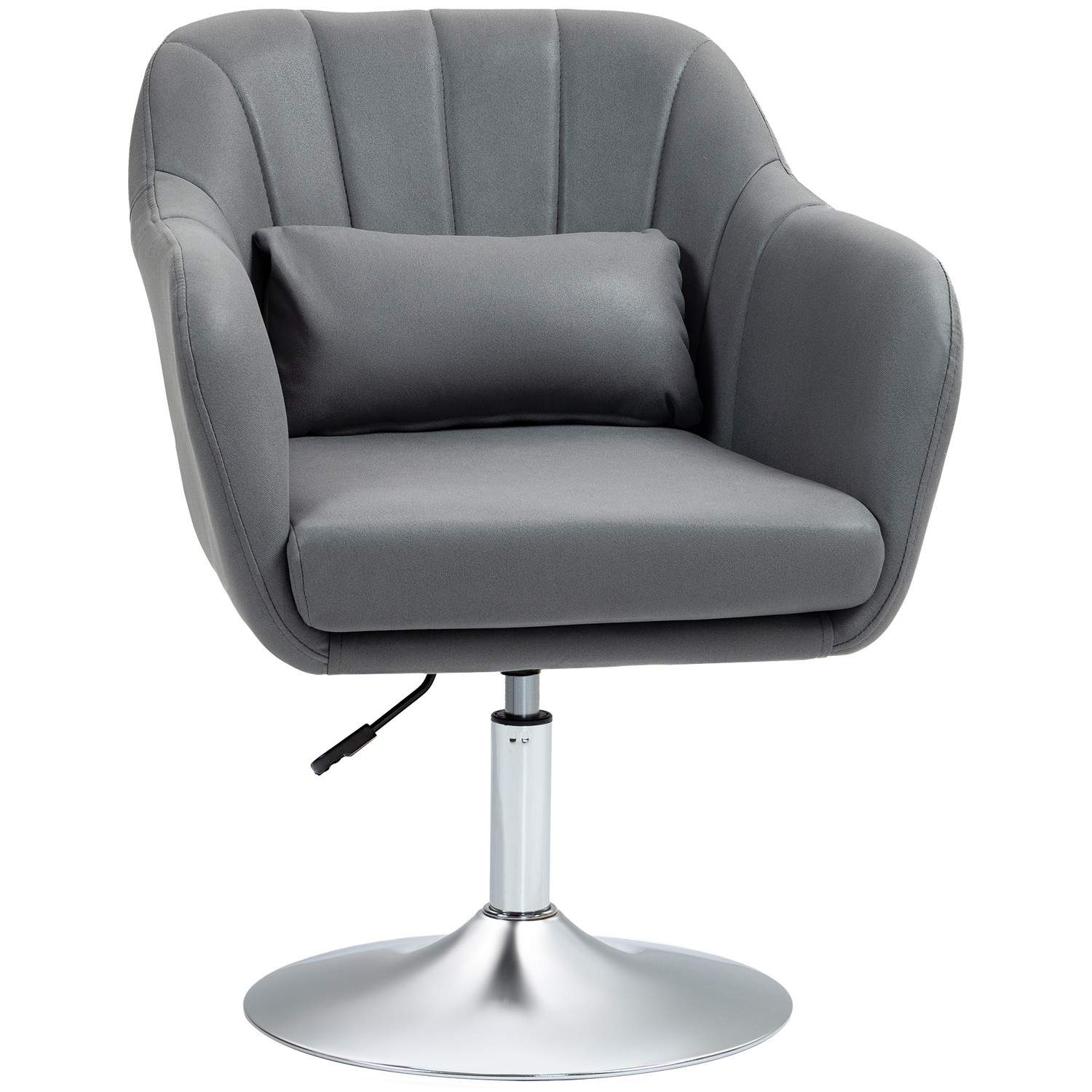 Drejestol, højdejusterbar kontorstol, polyester, metal, 60 x 60 x 79-91 cm, mørkegrå