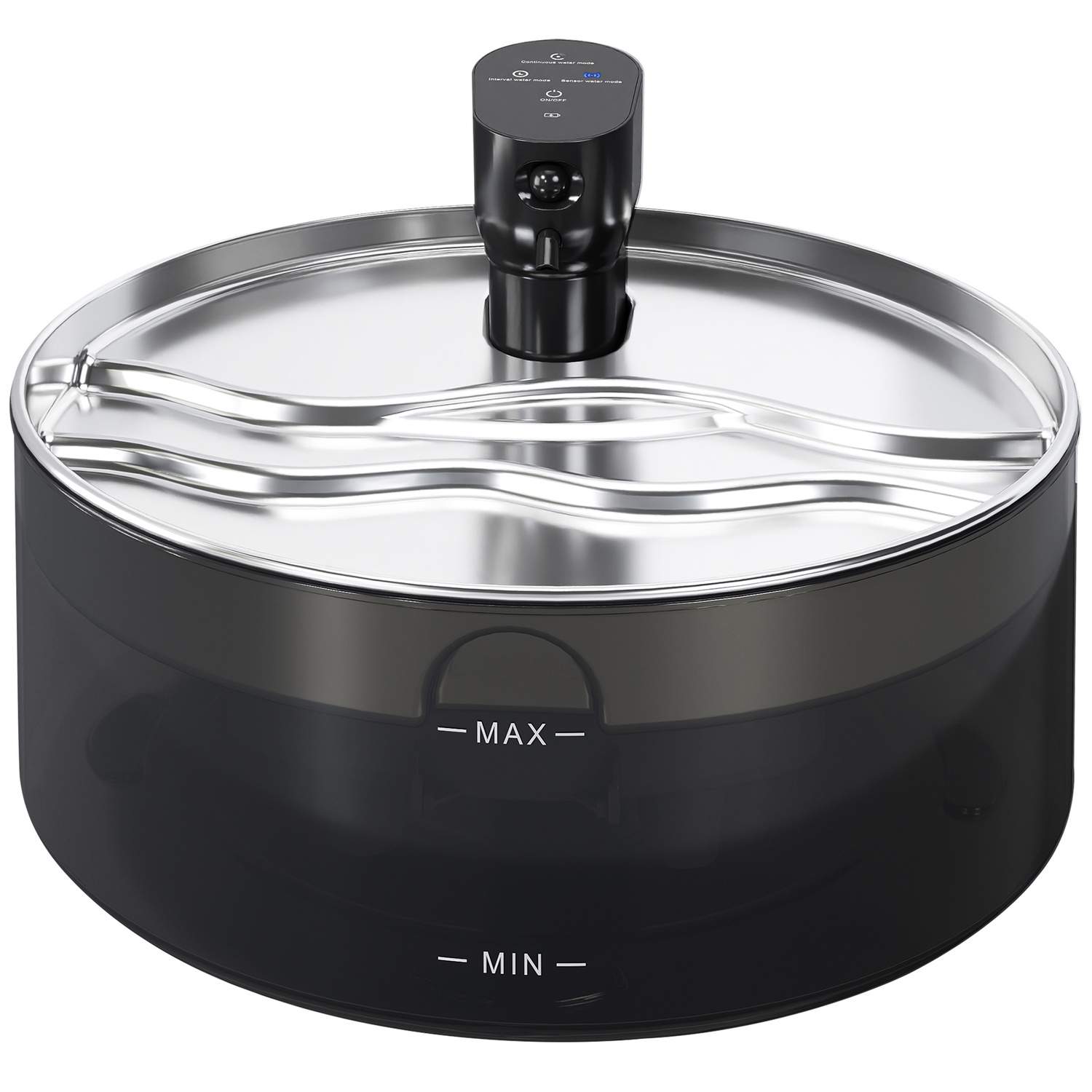 Kattefontæne 7L drikkefontæne til katte med stille pumpe LED aktivt kulfilter rustfrit stål 30,6 x 30,6 x 17,2 cm