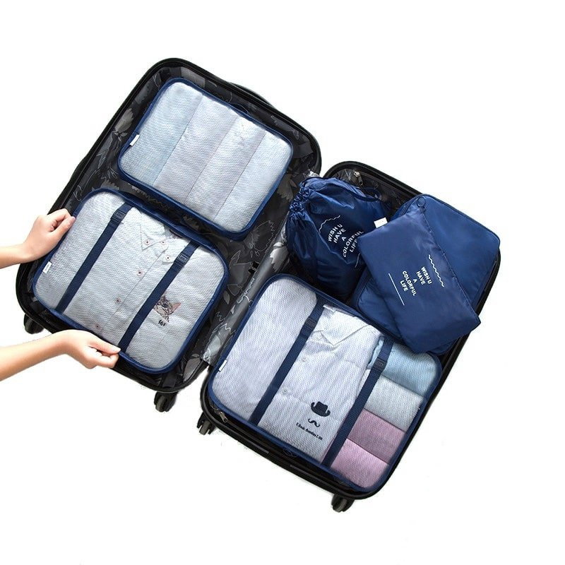 Set med organiseringspåsar, 6 delar - Mörkblå | Hem & Hobby - Resa & Semester - Organisering | Pryloteket