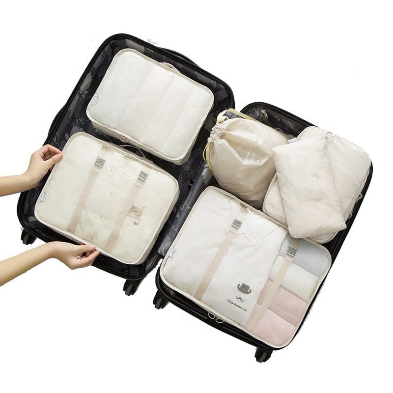 Set med organiseringspåsar, 6 delar - Beige | Hem & Hobby - Resa & Semester - Organisering | Pryloteket