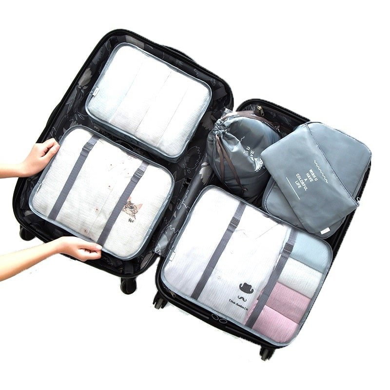 Set med organiseringspåsar, 6 delar - Grå | Hem & Hobby - Resa & Semester - Organisering | Pryloteket