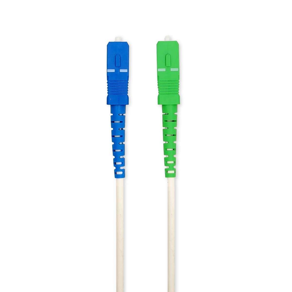 Glasfiber patchkabel | SMF (Single Mode Phase) | SC/APC | SC/UPC | 100 Gbps | 2,00 m | Hvid | Gaveæske med Eurolås