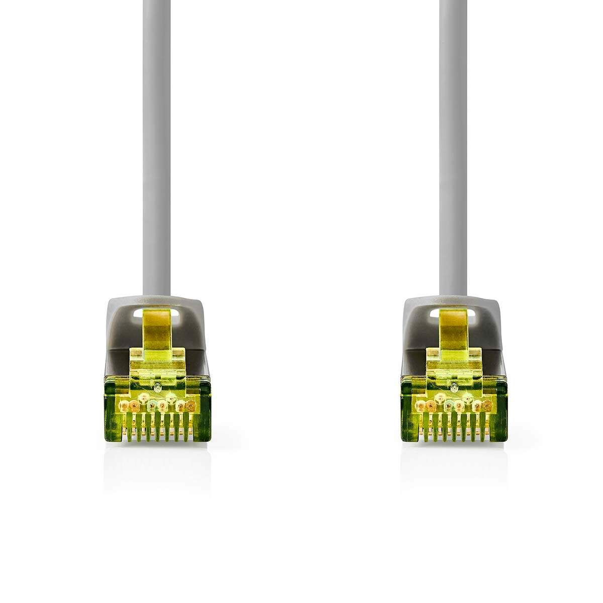 CAT7 netværkskabel | S/FTP | RJ45 Mand | RJ45 Mand | 0,25 m | Snagless | runde | LSZH | Grå | Mærke billede