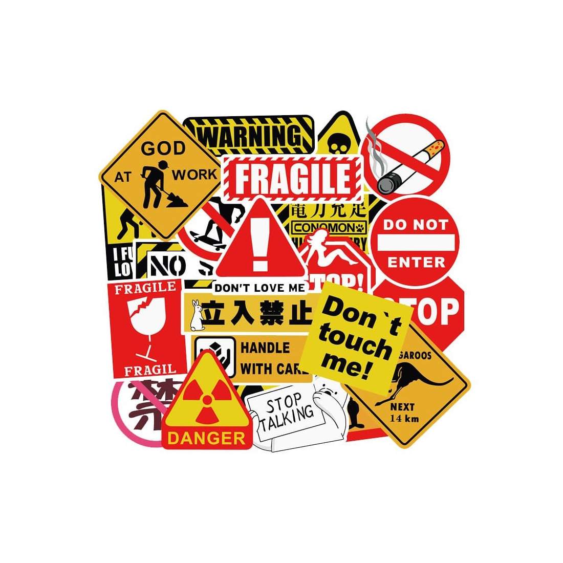 Klistermärken, 50 pack - Skyltar