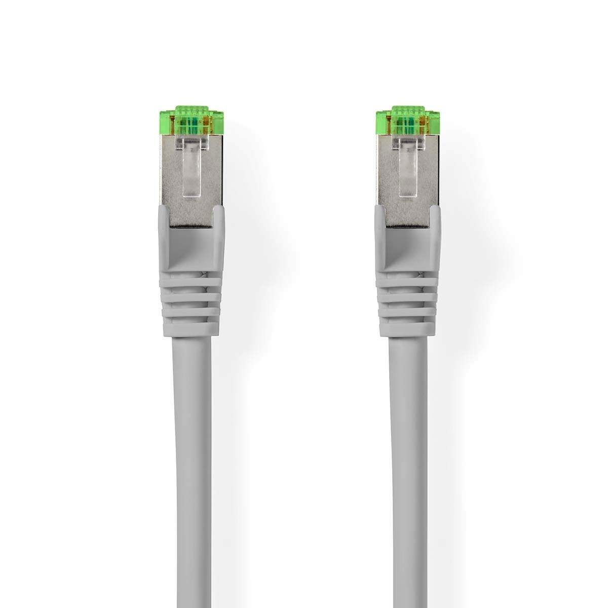 Cat 8.1 verkkokaapeli | S/FTP | RJ45 uros | RJ45 uros | 20.0 m | Pyöreä | LSZH | Harmaa | Label