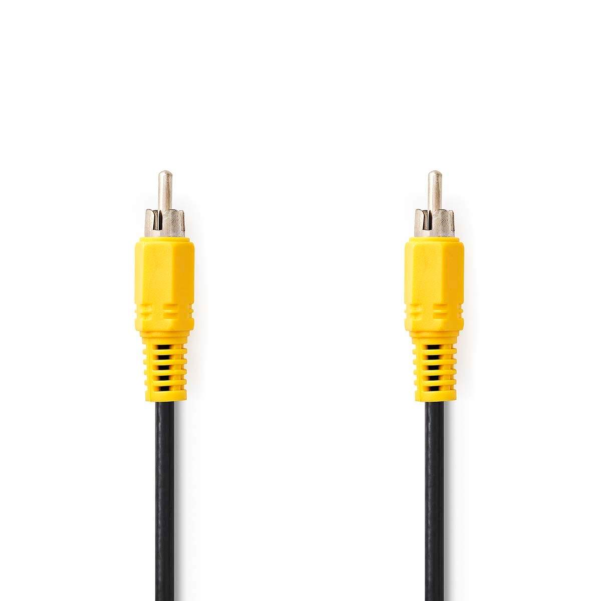 Nedis Composite Video kabel | RCA Hanstik | RCA Hanstik | Nikkelplateret | 480p | 5.00 m | Runde | PVC | Sort | Label