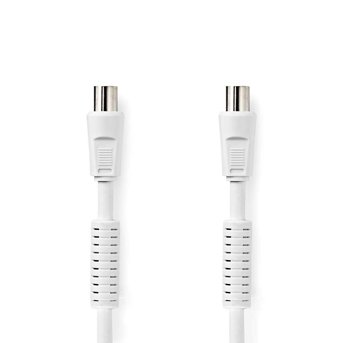 Koaxialkabel IEC (Koax) Hane IEC (Koax) Hona Nickelplaterad 120 dB 75 Ohm Fyra skydd 15.0 m Rund PVC Vit L | Hem & Hobby | Pryloteket