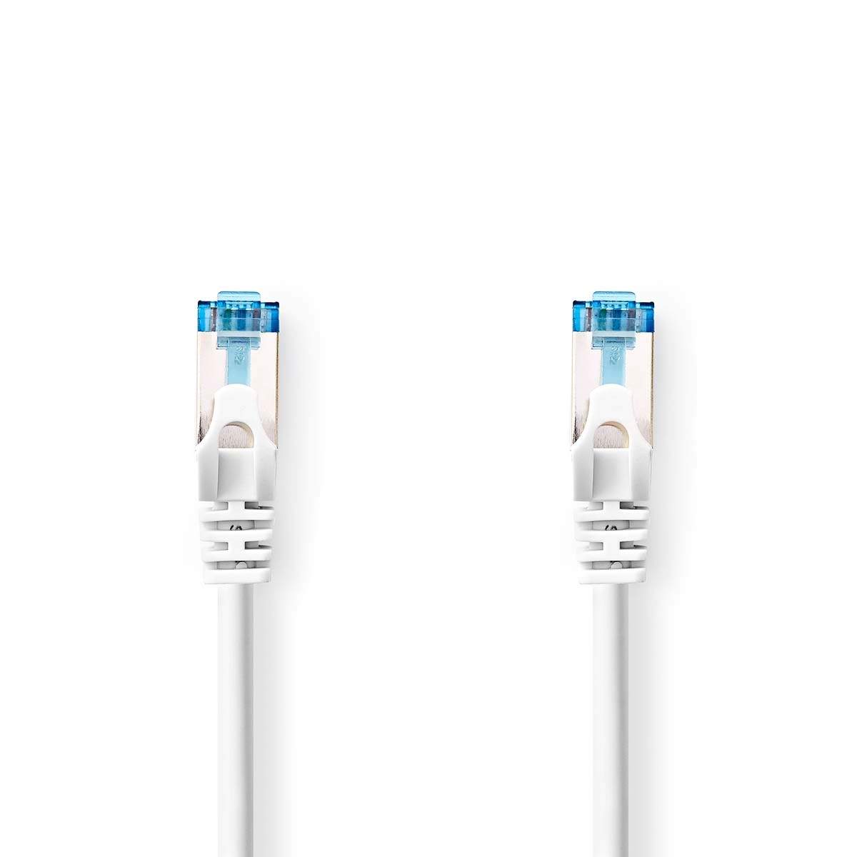 CAT6a nätverkskabel S/FTP RJ45 hane RJ45 hane 0.50 m Snagless Rund LSZH Vit Label | Hem & Hobby | Pryloteket