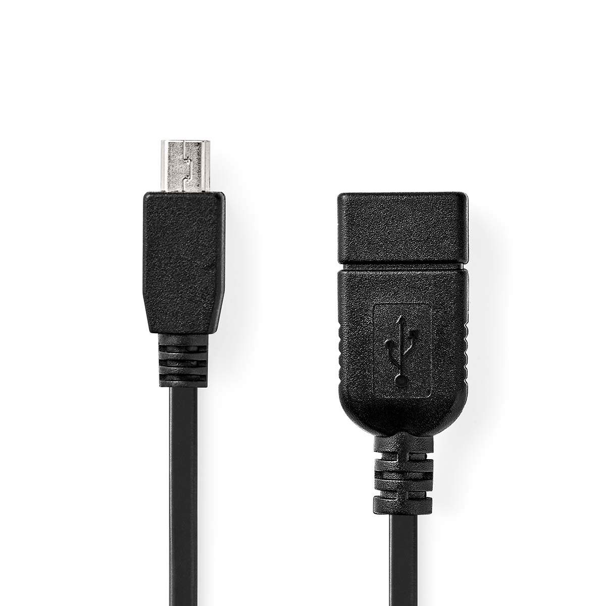 USB-adapter USB 2.0 Mini 5-Pin Hane USB-A Hona 480 Mbps OTG 0.20 m Rund Nickelplaterad Svart Låda | Elektronik - Kablar & Adaptrar - Adaptrar & Signalomvandlare - USB | Pryloteket