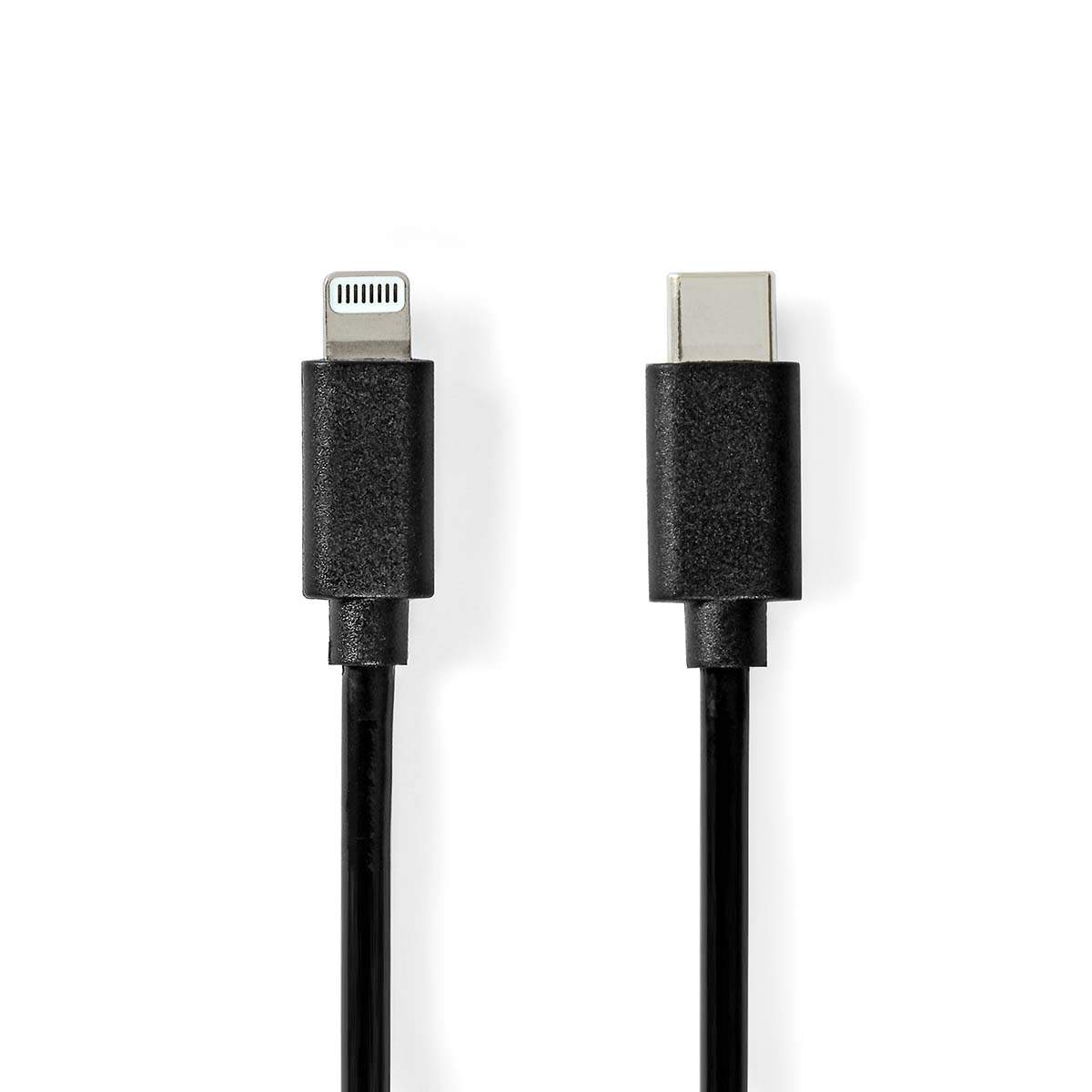 Nedis Lightning Kabel | USB 2.0 | Apple Lightning 8-pin | USB-C™ Han | 480 Mbps | Nikkelplateret | 1.00 m | Runde | PVC | Sort | Label