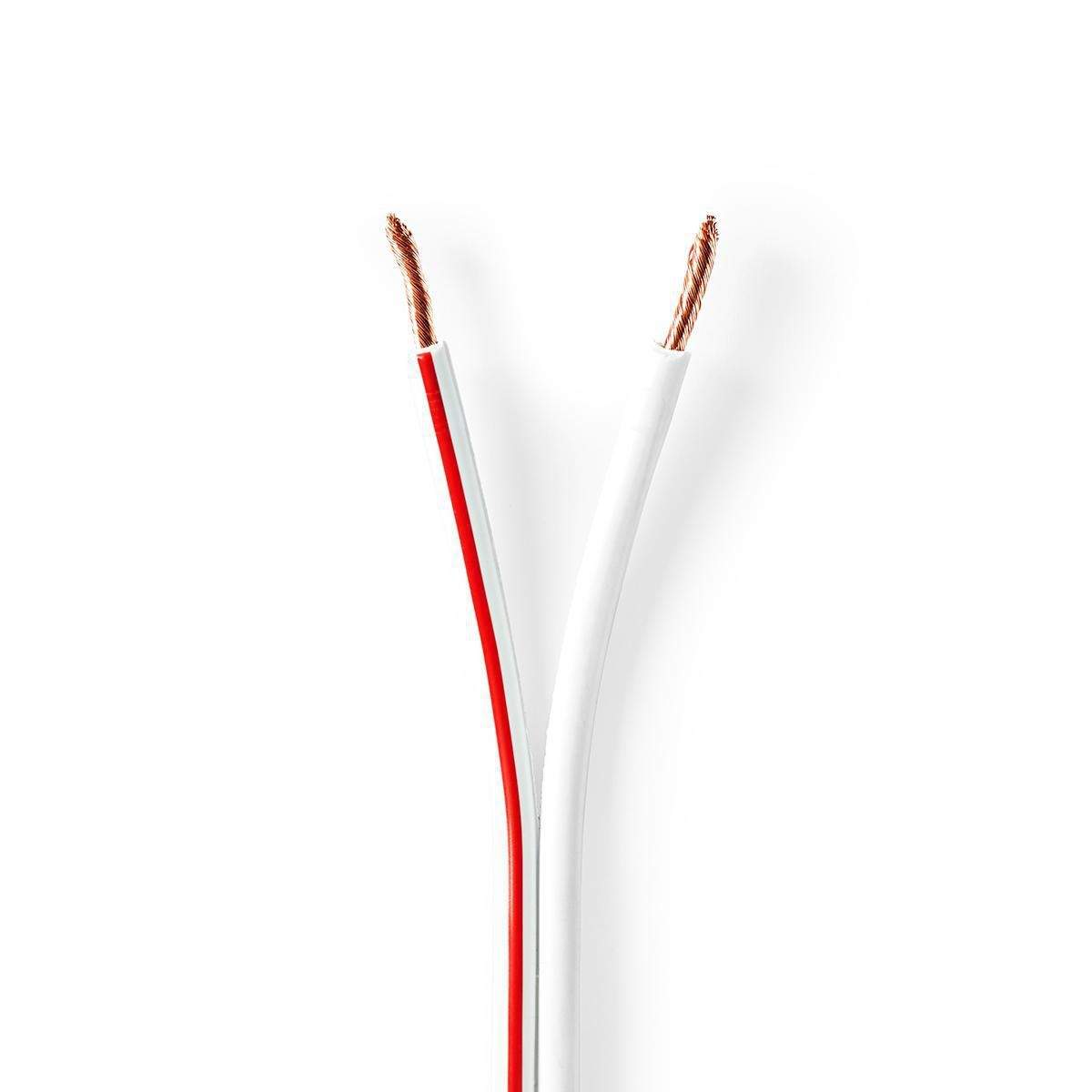 Højtaler Kabel | 2 x 2.50 mm² | Kobber | 15.0 m | Runde | PVC | Hvid | Rulle