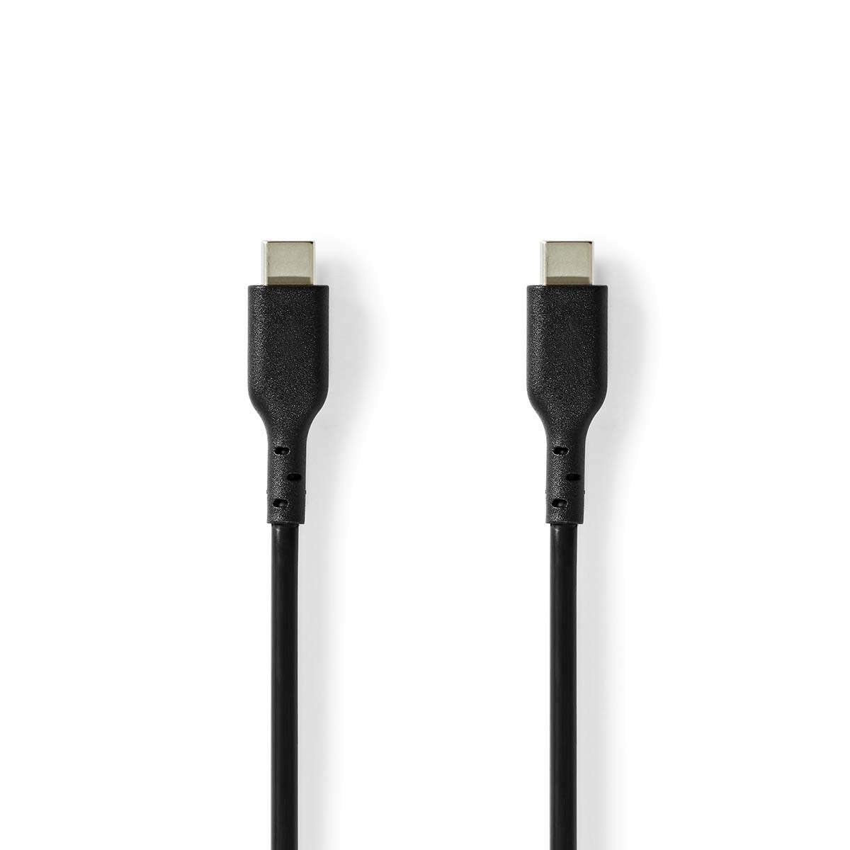 Nedis - USB-kabel | USB 2.0 | USB-C™ Han | USB-C™ Han | 240 W | 480 Mbps | Nikkelplateret | 2.00 m | Runde | PVC | Sort | Label - CCGL60710BK20