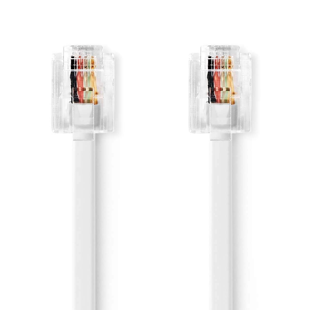 Telekomkabel RJ11 Hane RJ11 Hane 5.00 m Kabelns utformning: Platt Plätering: Nickelplaterad Kabeltyp: RJ11 Vit | Hem & Hobby | Pryloteket