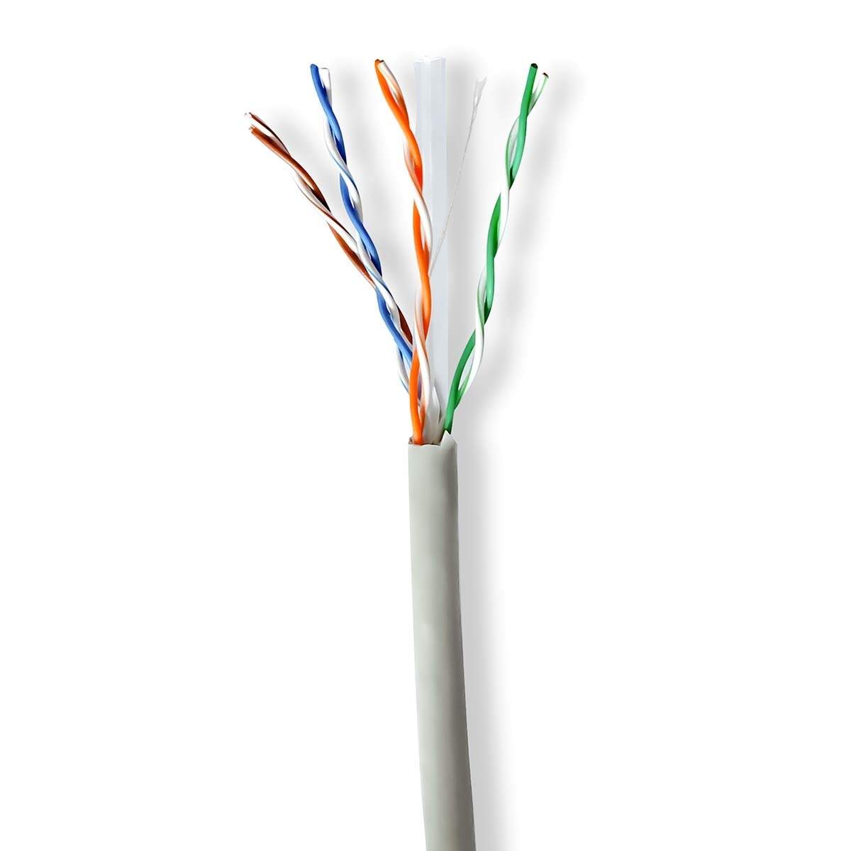 Verkkokaapeli | CAT6 | Säikeinen | U/UTP | CCA | 305.0 m | Sisäkäyttöön | Pyöreä | PVC | Harmaa | Vetolaatikko