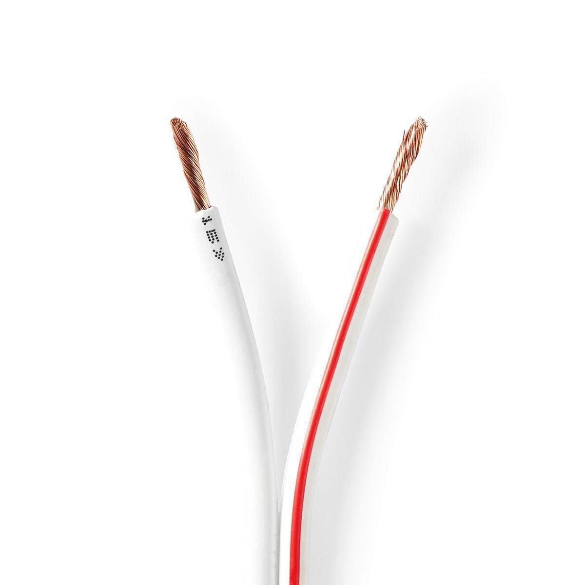 Højtaler Kabel | 2x 2.50 mm² | CCA | 100.0 m | Runde | PVC | Hvid | Folie billede