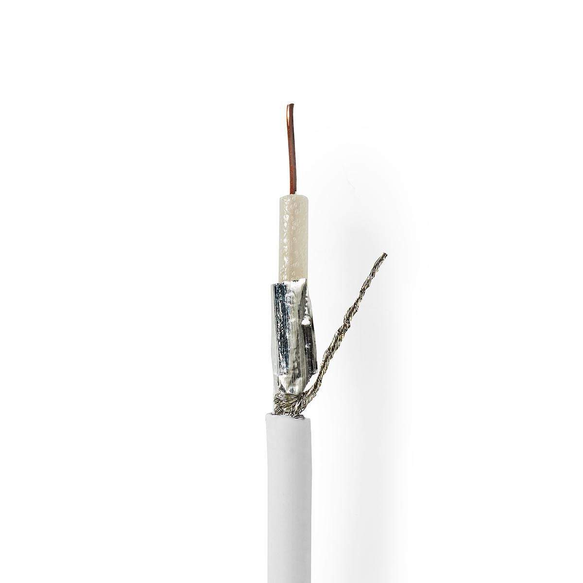 Coax Kabel På Rulle | RG59 | 75 Ohm | Dobbelt afskærmet | ECA | 100.0 m | Coax | PVC | Hvid | Rulle