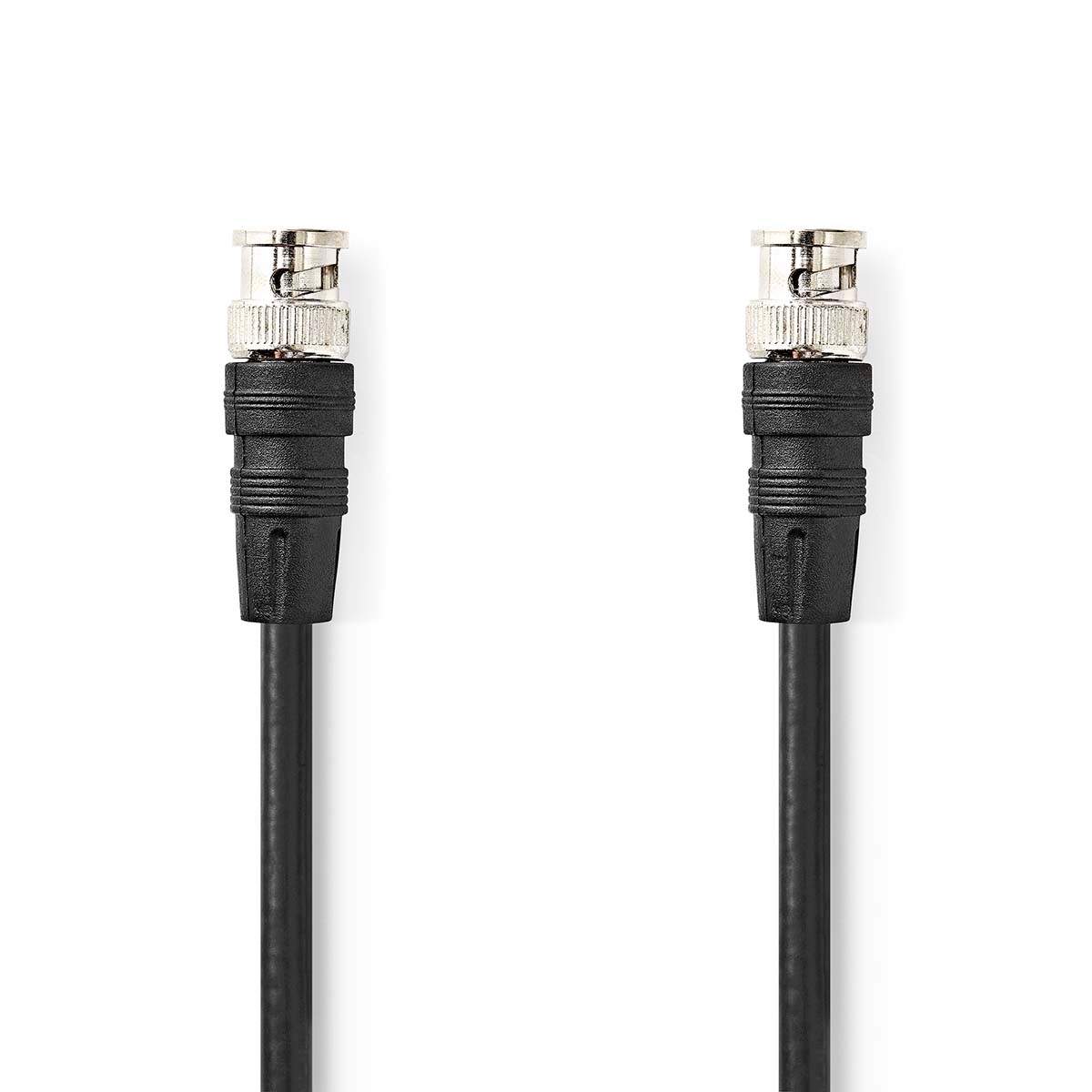 BNC videokabel | BNC Han | BNC Han | Nikkelplateret | 75 Ohm | 5.00 m | Runde | PVC | Sort | Label