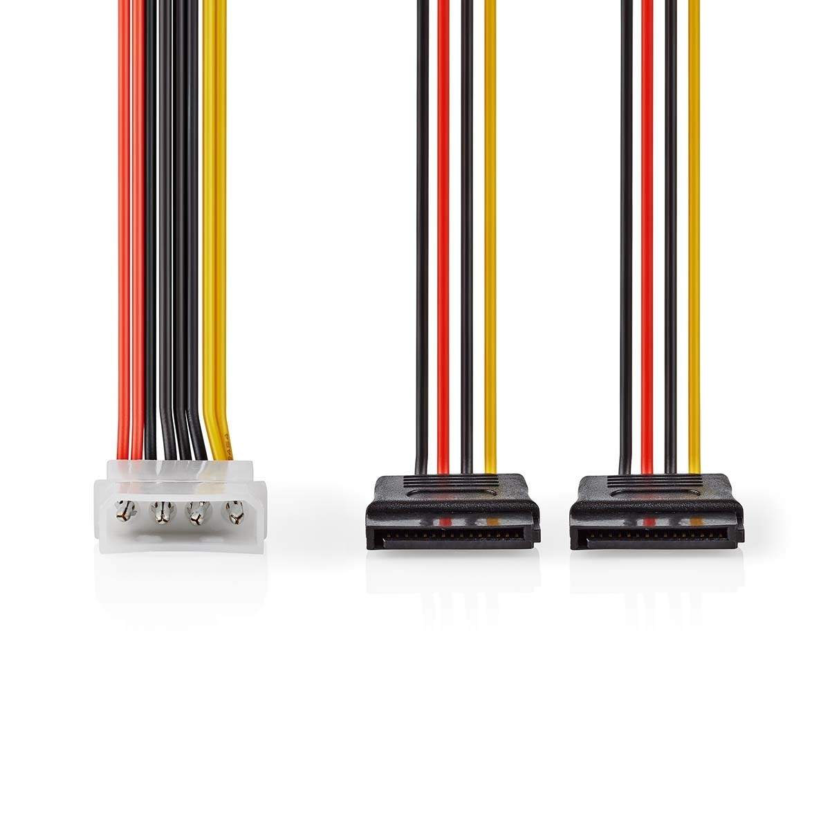 Alternativ bild 1 för Nedis Internal Power cable | Molex Male | 2x SATA 15-Pin Female