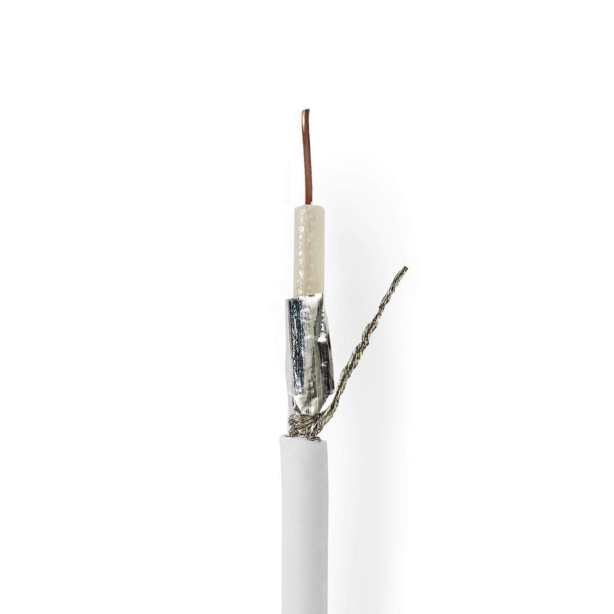 Coax Kabel På Rulle | RG59 | 75 Ohm | Dobbelt afskærmet | ECA | 50.0 m | Coax | PVC | Hvid | Gaveæske