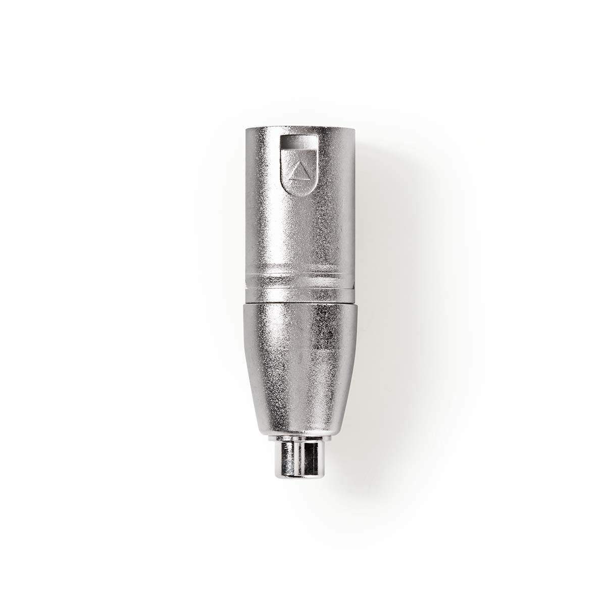 XLR adapter | XLR 3-Pin Han | RCA Hunstik | Nikkelplateret | Lige | Metal | Sølv | 10 stk. | Konvolut