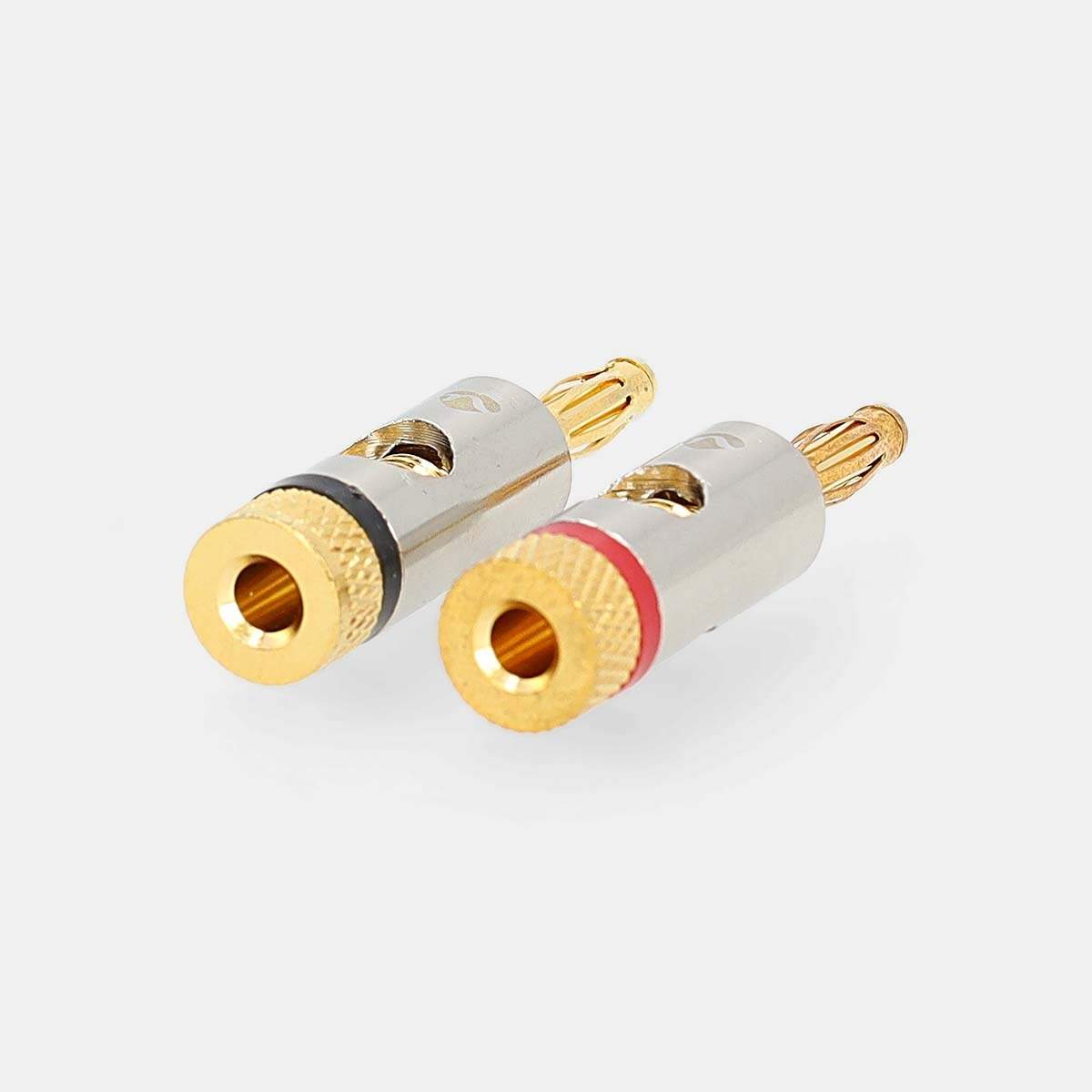 Banana Connector | Lige | Han | Guldplateret | Skru | Kabeldiameter: 3.0 mm | Metal | Guld | 2 stk. | Konvolut billede