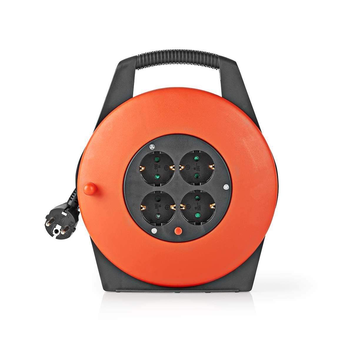 kabeltromle | Stikprop med sidebens jord | 10.0 m | 3200 W | 16 A | Slags jordforbindelse: Sidekontakter | 230 V AC 50/60 Hz | K