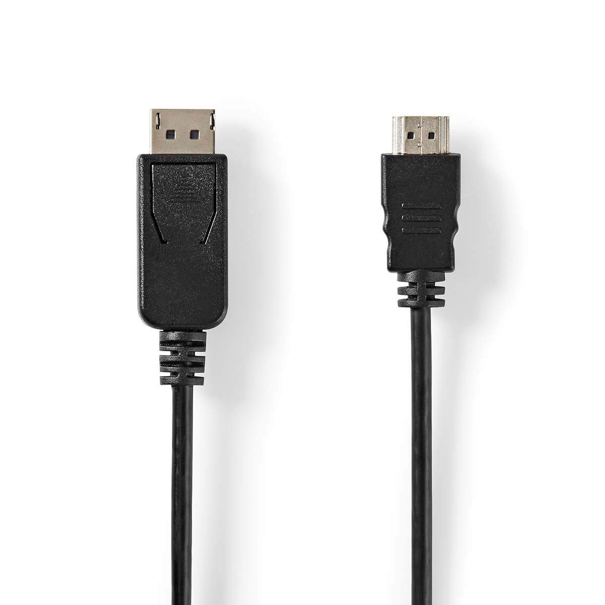 Nedis - Displayport kabel | DisplayPort Han | HDMI™ Stik | 4K@30Hz | Nikkelplateret | 2.00 m | Runde | PVC | Sort | Label - CCGL37101BK20