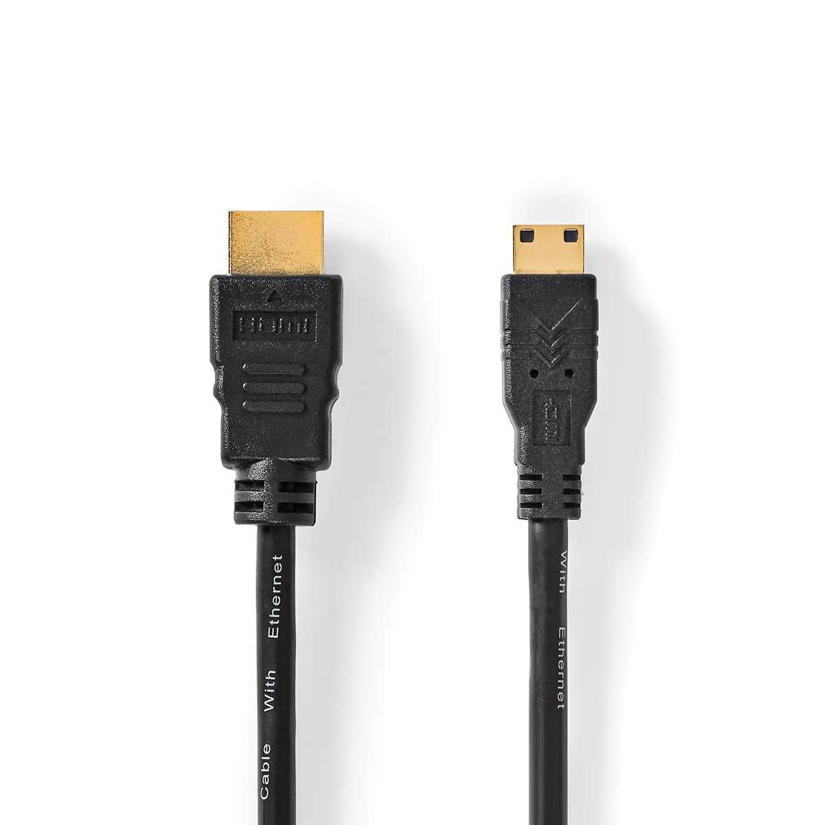 High Speed ​​HDMI ™ kabel med Ethernet | HDMI™ Stik | HDMI™ Mini-stik | 4K@30Hz | 10.2 Gbps | 5.00 m | Runde | PVC | Sort | Labe