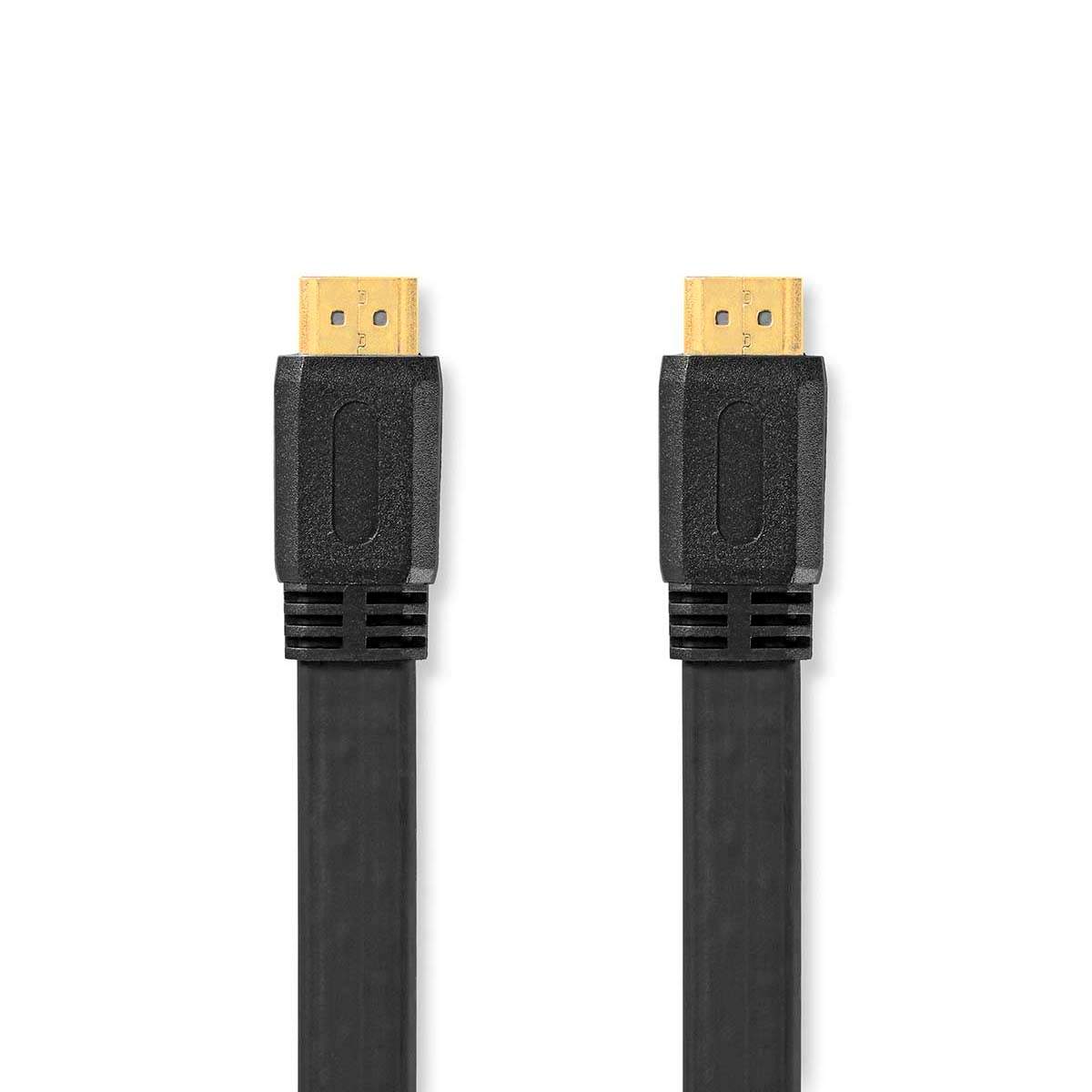 High Speed HDMI ™ kabel med Ethernet | HDMI™ Stik | HDMI™ Stik | 4K@30Hz | 10.2 Gbps | 10.0 m | Fladt | PVC | Sort | Label