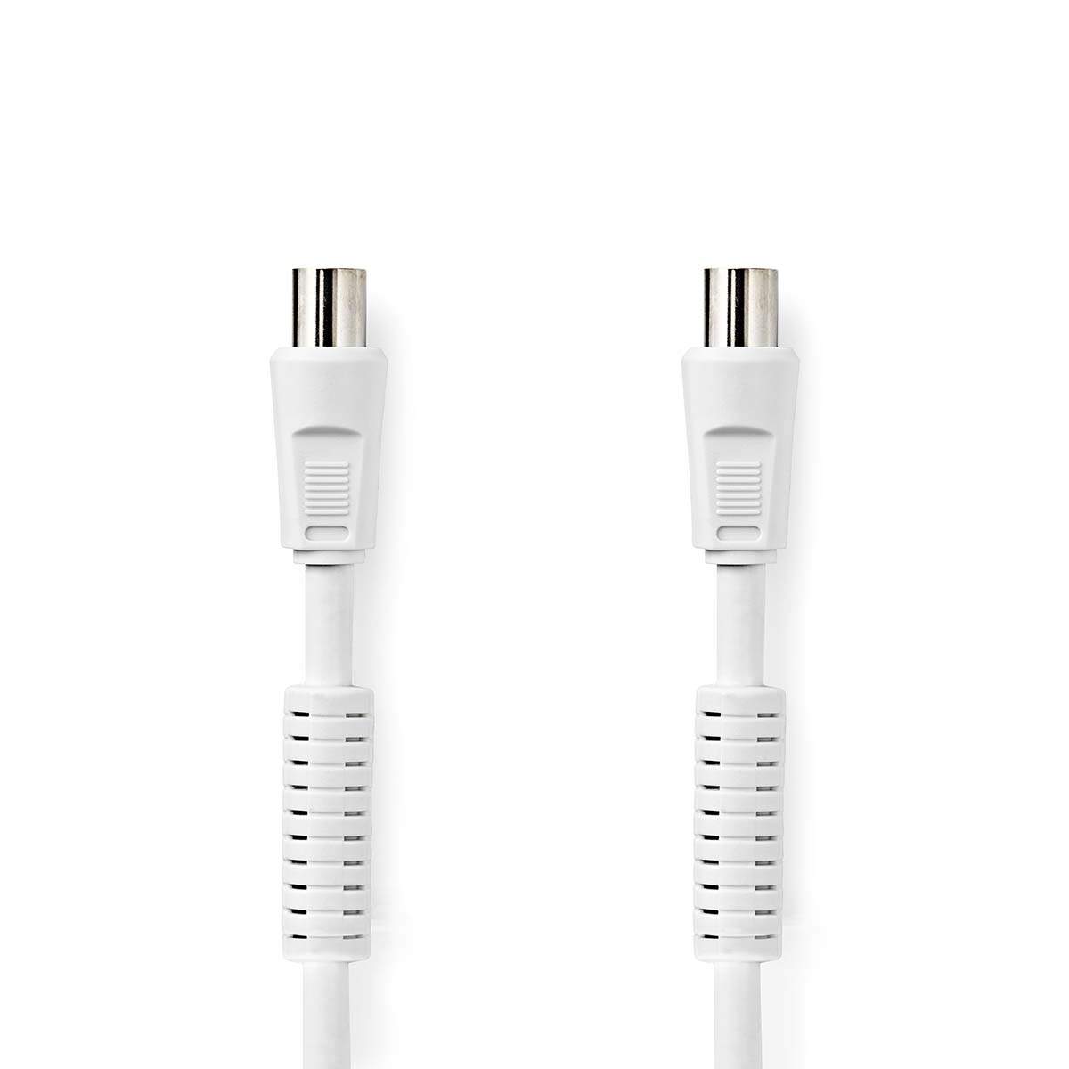 Koaxialkabel IEC (Koax) Hane IEC (Koax) Hona Nickelplaterad 120 dB 75 Ohm Fyra skydd 1.50 m Rund PVC Vit L | Hem & Hobby | Pryloteket