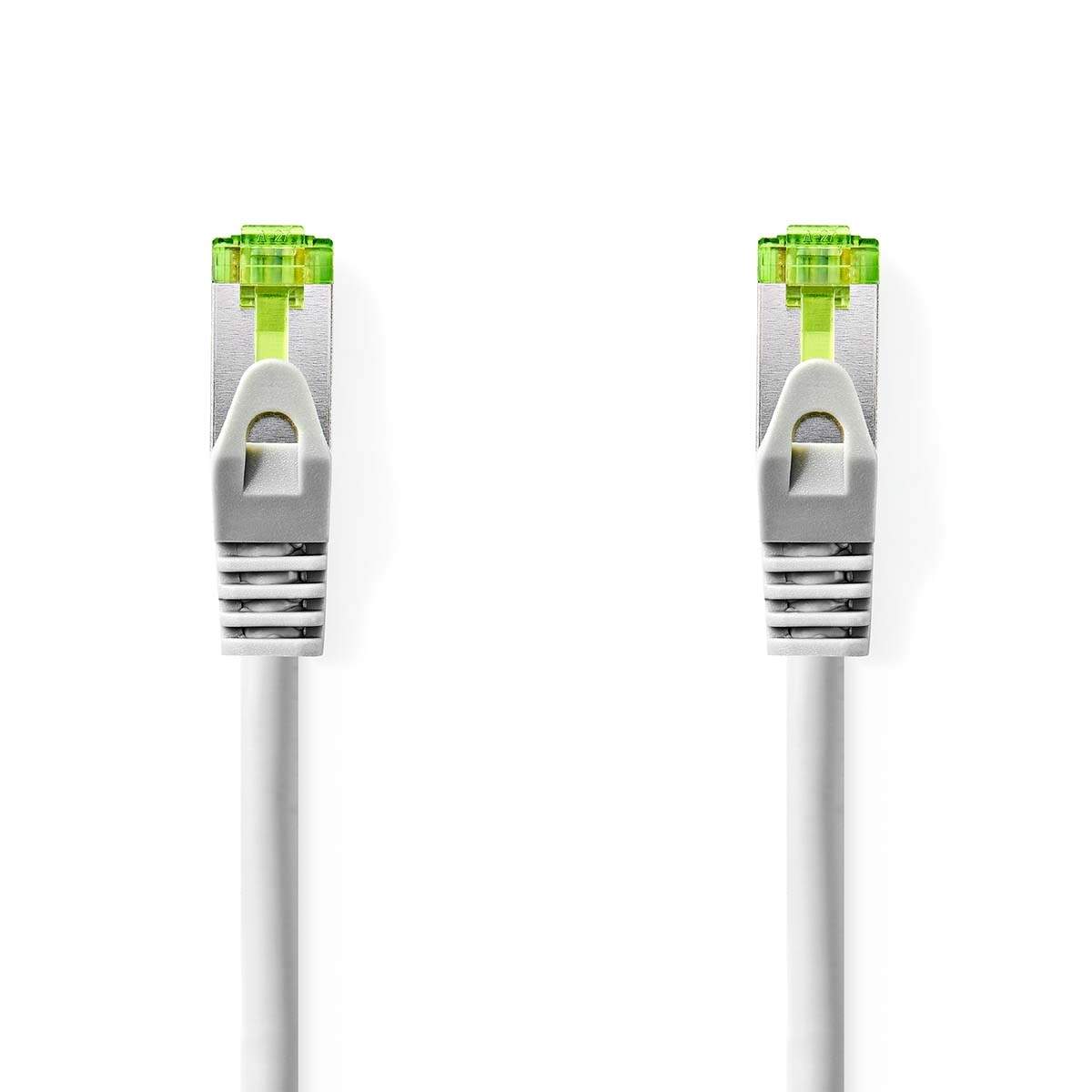 CAT7 verkkokaapeli | PiMF | RJ45 uros | RJ45 uros | 15.0 m | Snagless | Pyöreä | LSZH | Harmaa | Label