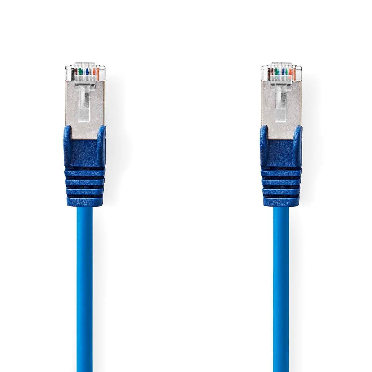 CAT5e verkkokaapeli | SF/UTP | RJ45 uros | RJ45 uros | 5.00 m | Pyöreä | PVC | Sininen | Label