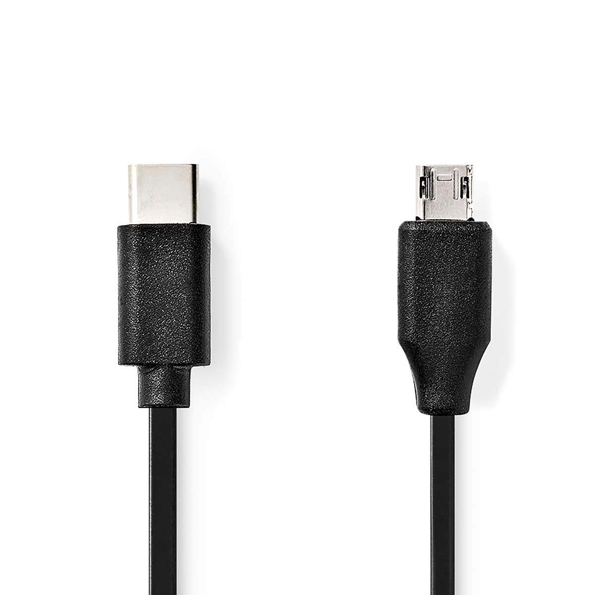 Nedis USB-kabel | USB 2.0 | USB-C™ Han | USB Micro-B han | 18 W | 480 Mbps | Nikkelplateret | 1.00 m | Runde | PVC | Sort | Label