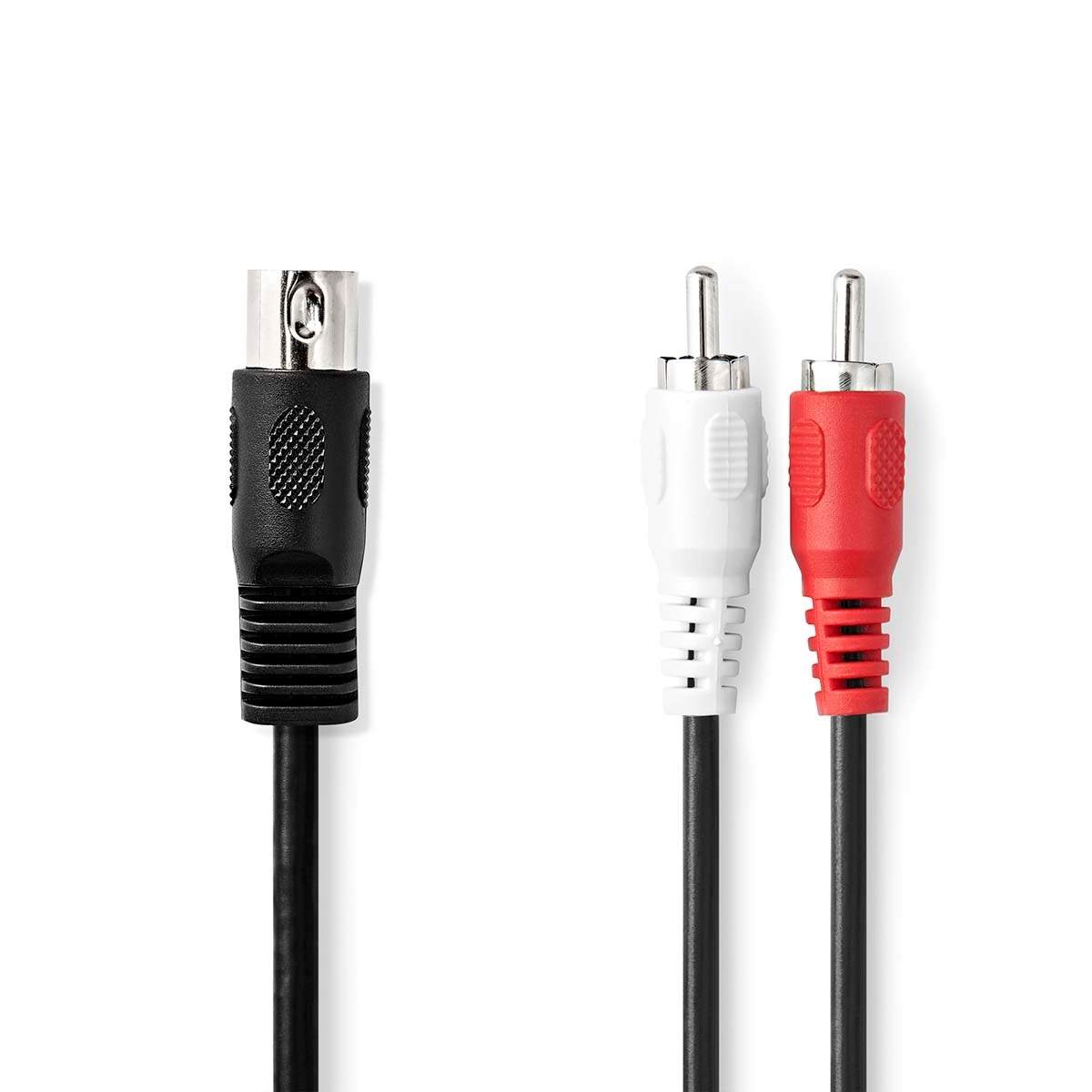 DIN ljudkabel DIN 5-Pin Hane 2x RCA Hane Nickelplaterad 1.00 m Rund PVC Svart Label | Elektronik - Kablar & Adaptrar - Adaptrar & Signalomvandlare - Ljud | Pryloteket