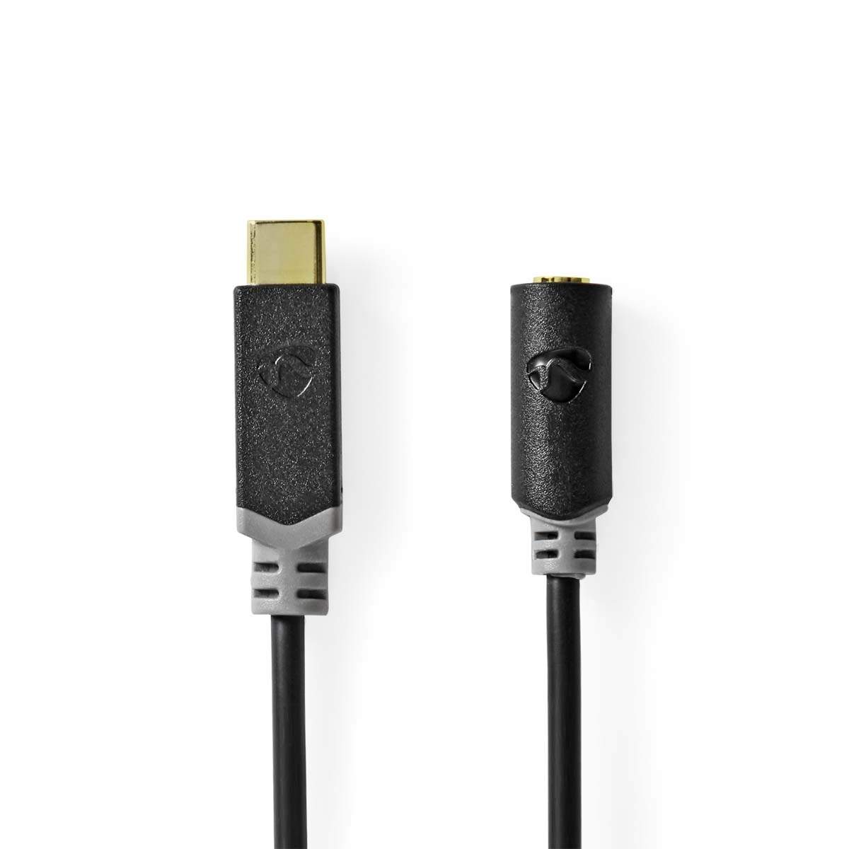 Nedis - USB-C™ Adapter | USB 2.0 | USB-C™ Han | 3.5 mm Hunstik | 1.00 m | Runde | Guldplateret | PVC | Sort | Box - CCBW65960AT10
