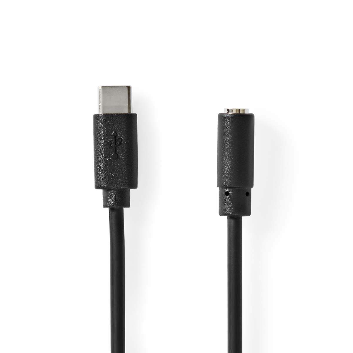 Nedis USB-C™ Adapter | USB 2.0 | USB-C™ Han | 3.5 mm Hunstik | 1.00 m | Runde | Nikkelplateret | PVC | Sort | Box