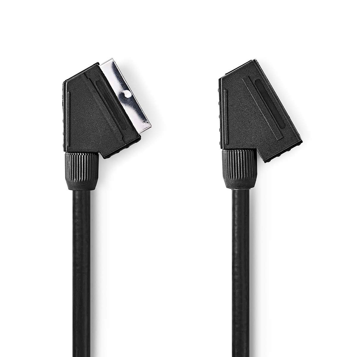 SCART-kabel | SCART Han | SCART Hun | Nikkelplateret | 480p | 2.00 m | Runde | PVC | Sort | Konvolut