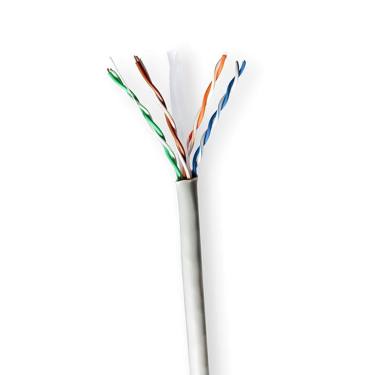 Netværkskabel Roll | CAT6 | Stranded | U/UTP | CCA | 100.0 m | Indendørs | Runde | PVC | Grå | Gaveæske