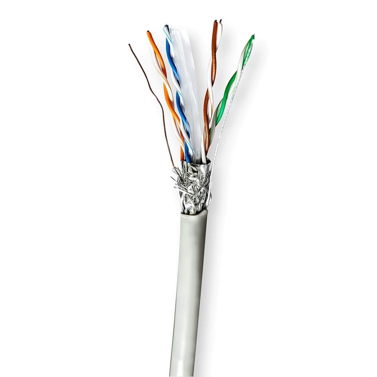 Netværkskabel Roll | CAT6 | Stranded | S/FTP | CCA | 100.0 m | Indendørs | Runde | PVC | Grå | Gaveæske