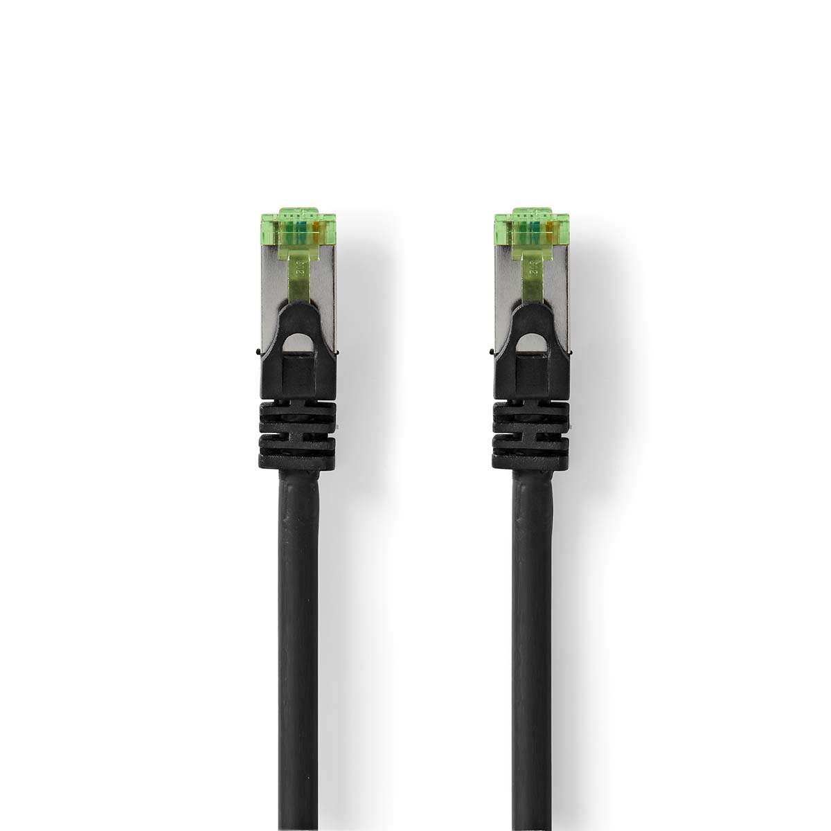 CAT7 netværkskabel | S/FTP | RJ45 Han | RJ45 Han | 2.00 m | Snagless | Runde | LSZH | Sort | Konvolut