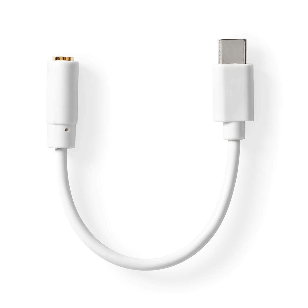 Nedis USB-C™ Adapter | USB 2.0 | USB-C™ Han | 3.5 mm Hunstik | 0.10 m | Runde | Nikkelplateret | PVC | Hvid | Box
