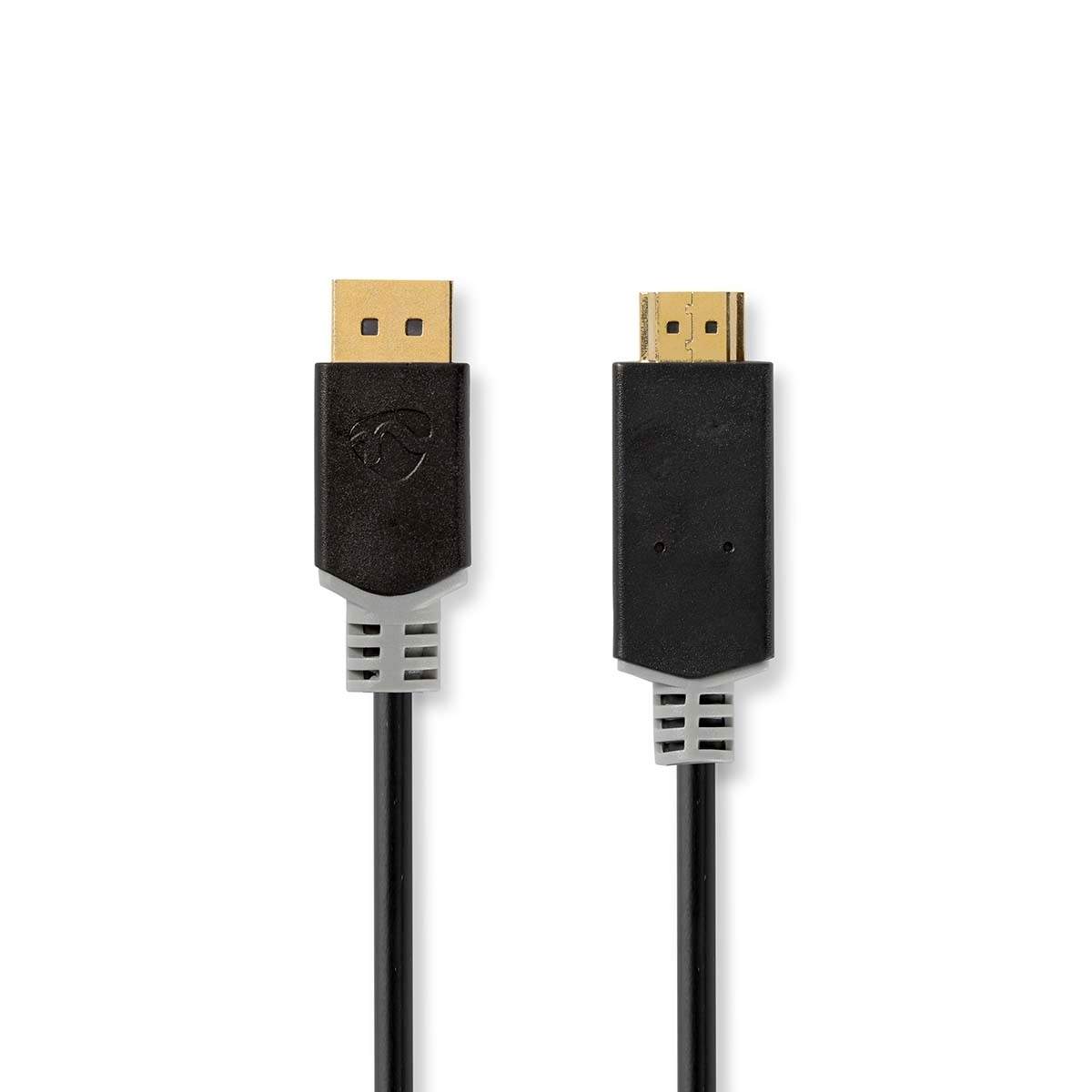 Displayport-kabel DisplayPort Hane HDMI™ Kontakt 4K@30Hz Guldplaterad 3.00 m Rund PVC Antracit Låda | Hem & Hobby | Pryloteket