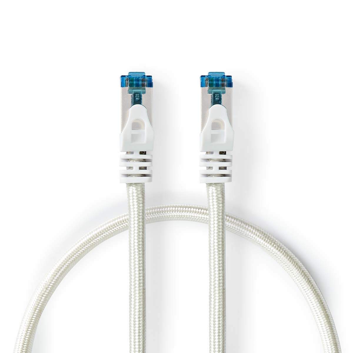 CAT6a nätverkskabel S/FTP RJ45 hane RJ45 hane 3.00 m Snagless Rund Flätad / PVC Silver Kartong med täckt fönst | Hem & Hobby | Pryloteket