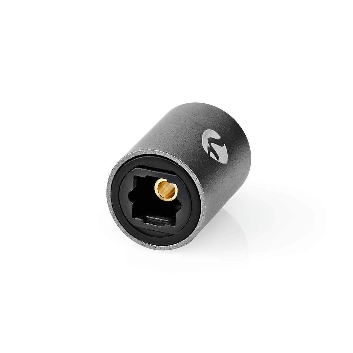 Nedis TosLink Adapter | Toslink Hun | Toslink Hun | Lige | Metal | Gun Metal Grå | 1 stk. | Box