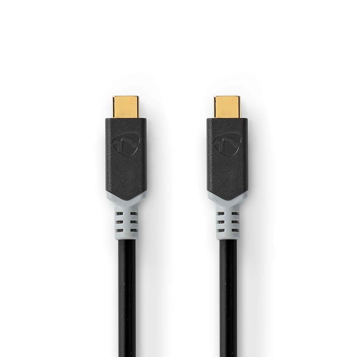 USB-kabel | USB 3.2 Gen 2x2 | USB-C™ Han | USB-C™ Han | 100 W | 4K@60Hz | 20 Gbps | Guldplateret | 1.00 m | Runde | PVC | Antrac billede