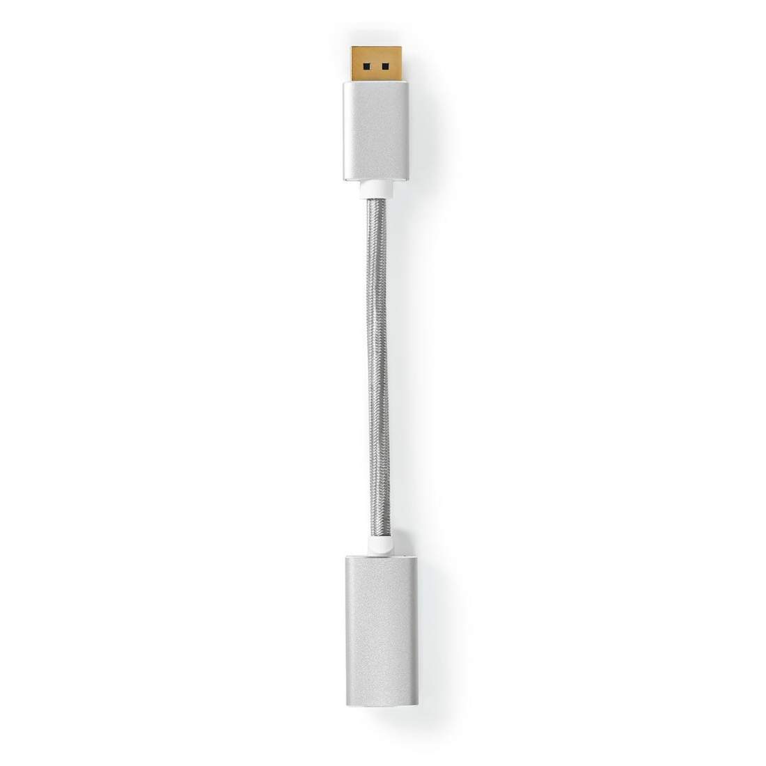 Displayport-kabel DisplayPort Hane HDMI™ Utgång 4K@60Hz Guldplaterad 0.20 m Rund Flätad Silver Kartong med täc | Elektronik - Ljud & Bild - TV-Tillbehör - Projektorer | Pryloteket