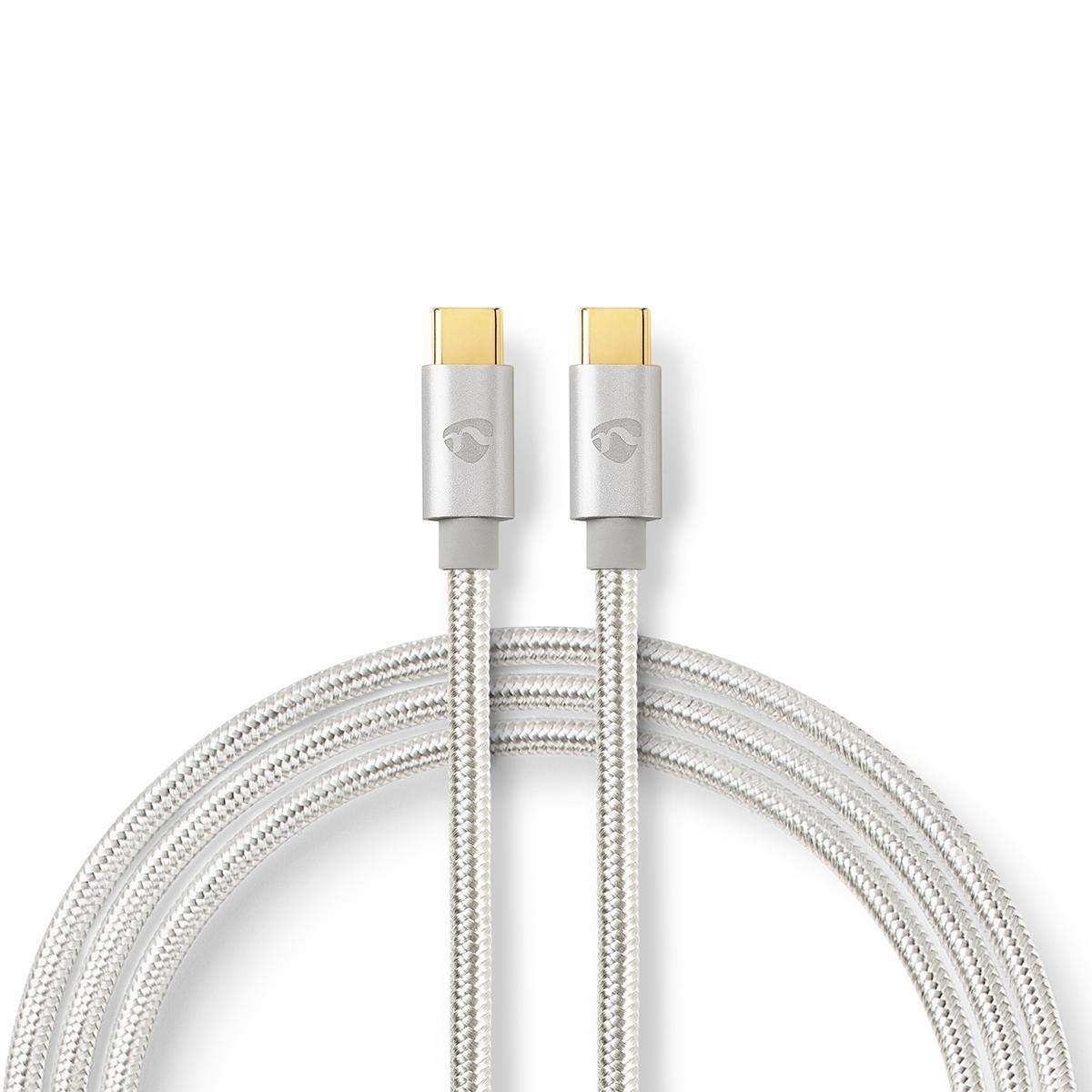 USB-kabel USB 2.0 USB-C™ Hane USB-C™ Hane 100 W 480 Mbps Guldplaterad 2.00 m Rund Flätad / Nylon Silver Ka | Elektronik - Ljud & Bild - Högtalare | Pryloteket