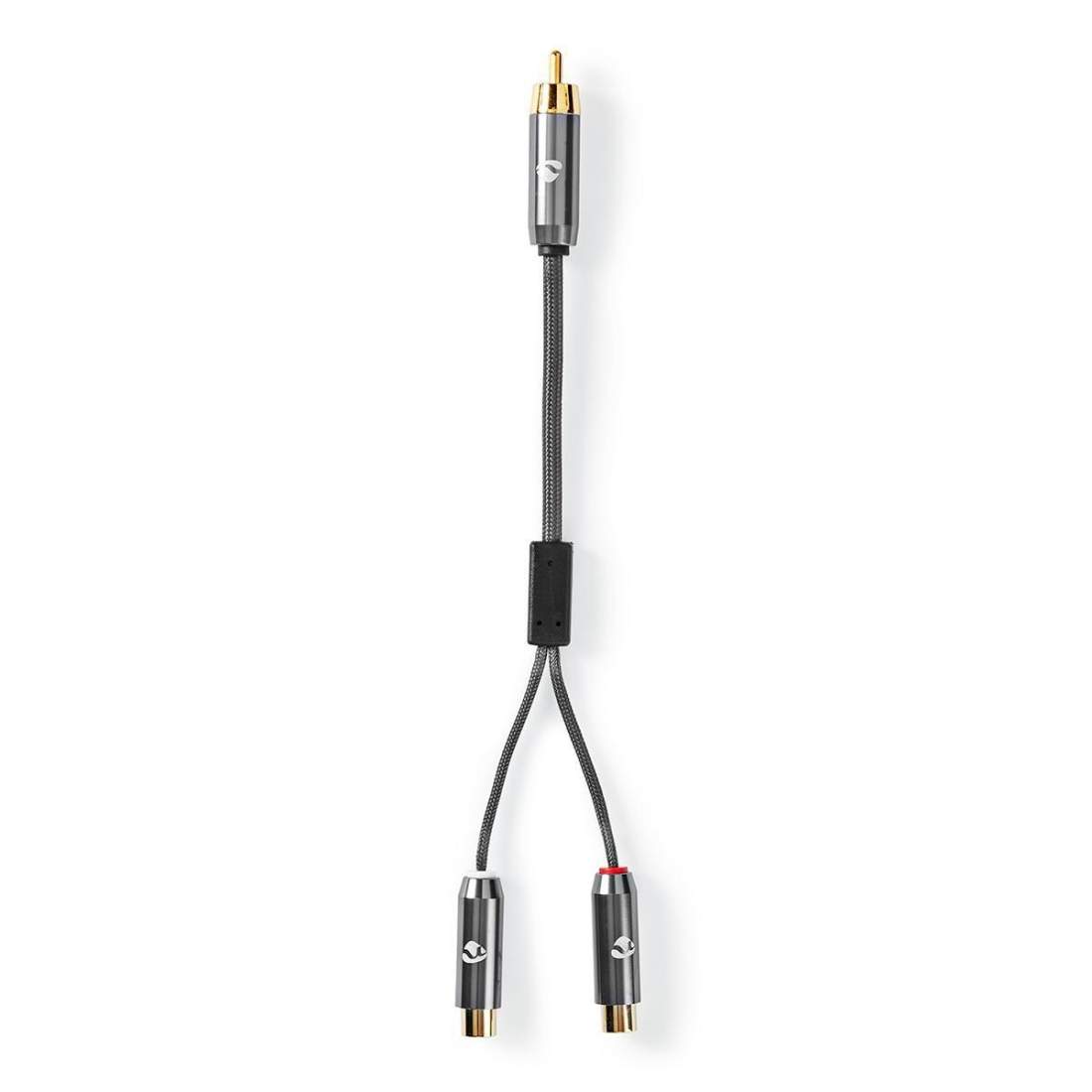 subwoofer Kabel RCA Hane 2x RCA Hona Guldplaterad 0.20 m Rund 4.5 mm Grått Med Metall Kartong med täckt fönster | Elektronik - Kablar & Adaptrar - Kablar - Ljudkablar | Pryloteket